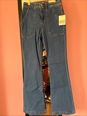 NWT Knox Rose Dark Blue Denim Wide Leg Jeans